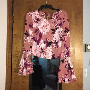 Pink floral shirt